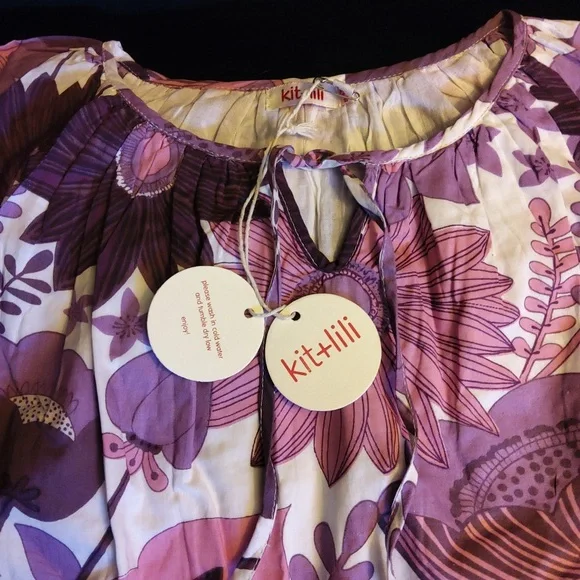 💥New💥KIT & LILI Purple & White Floral Dress - Picture 4 of 7